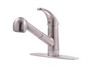Ultra Faucets UF12003 SS Single Handle Kitchen Faucet With Pull Out Spray