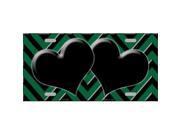 Smart Blonde LP 5048 Green Black Chevron With Hearts Metal Novelty License Plate