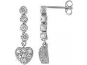 Doma Jewellery DJS02239 Sterling Silver Rhodium Plated Heart Earring with CZ