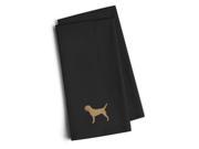 Carolines Treasures BB3389BKTWE Border Terrier Black Embroidered Kitchen Towel Set of 2