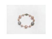 Alur Jewelry 18256PK Pearl and Crystal Ball Bracelet in Pink