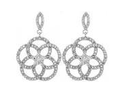 Doma Jewellery DJS02069 Sterling Silver Rhodium Plated Earrings with CZ 30mm Height