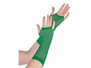 Amscan 397288.03 Fishnet Long Gloves Festive Green Pack of 6
