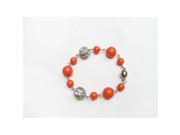 Alur Jewelry 18256CR Pearl and Crystal Ball Bracelet in Coral