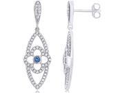 Doma Jewellery SSEZ809BBlue Sterling Silver Earrings With Micro Set CZ Blue 4.2 g.