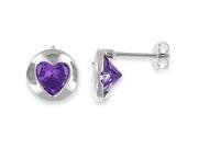 Doma Jewellery MAS00908 Sterling Silver Heart Earrings with CZ