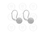 Doma Jewellery MAS06156 Sterling Silver Leverback Hook Rhodium Plated Sand Blasted Ball Earri