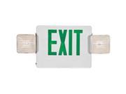 Morris Products 73036 Combo Led Exit Emergency Light Green Led White Housing Remote Capable