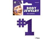 Amscan 396126.14 No.1 Body Jewelry Purple Pack of 24