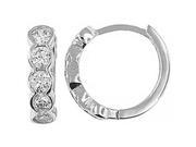 Doma Jewellery DJS02344 Sterling Silver Rhodium Plated Hoop Earring with CZ