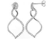 Doma Jewellery DJS01914 Sterling Silver Rhodium Plated Earring with CZ 33mm Height