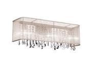 Radionic Hi Tech SC 85324W 44 117 RHT Bohemian 4 Light Crystal Vanity With Oyster Organza Rectangular Shade