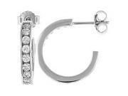 Doma Jewellery DJS02407 Sterling Silver Rhodium Plated Earring with CZ Huggy