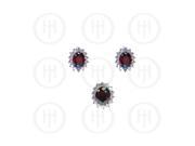Doma Jewellery MAS08386 Sterling Silver CZ Royal Wedding Inspired Earrings Pendant Set Garne