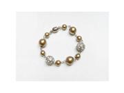 Alur Jewelry 18256AN Pearl and Crystal Ball Bracelet in Antique