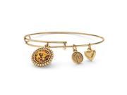 Palm Beach Jewelry 5606711 Birthstone Charm Bangle Bracelet With Swarovski Elements Antique Gold Tone Simulated Citrine