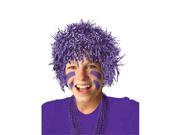 Amscan 399013.14 Team Spirit Fun Foil Wig Purple Pack of 6