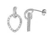 Doma Jewellery DJS02084 Sterling Silver Rhodium Plated Earrings with CZ 23mm Height