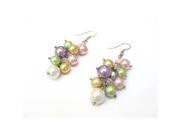 Alur Jewelry 18361MT Pearl Cluster Earrings in Multi color