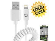 Cellet DA8TCWT Durable Lightning 8 Pin To Usb Charging Data Sync Coiled Cable White