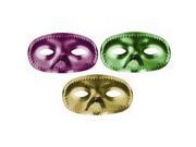 Amscan 390938 Mask Half Metallic Purple Green and Gold Pack of 144