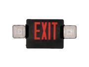 Morris Products 73035 Combo Led Exit Emergency Light Red Led Black Housing Remote Capable