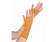 Amscan 397288.05 Fishnet Long Gloves Orange Peel Pack of 6