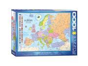 EuroGraphics 6000 0789 Map Of Europe Puzzle 1000 Pieces