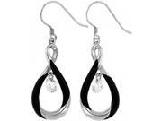 Doma Jewellery DJS02086 Sterling Silver Rhodium Plated Earrings with CZ 40mm Height
