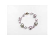 Alur Jewelry 18256LV Pearl and Crystal Ball Bracelet in Lavender