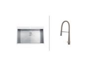 Ruvati RVC2394 Stainless Steel Kitchen Sink and Stainless Steel Faucet Set