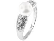Doma Jewellery MAS01410 5 Sterling Silver Ring with Freshwater Pearl Size 5