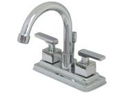 Kingston Brass KS8661QLL Two Handle 4 in. Centerset Lavatory Faucet with Brass Pop up