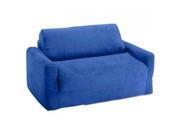 Fun Furnishings Micro Suede Sofa Sleeper w Pillows in Royal Blue