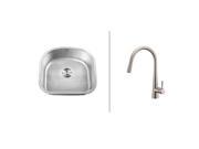 Ruvati RVC2473 Stainless Steel Kitchen Sink and Stainless Steel Faucet Set