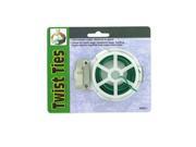 Bulk Buys HS011 24 White Green Silver Plastic Twist Ties with Reel Pack of 24