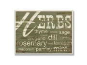 Stupell Industries KWP 837 Herbs and Words Green Rect Wall Plaque