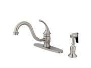 Kingston Brass KB3578GLBS Single Handle 8 in. Kitchen Faucet with Brass Sprayer