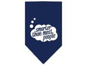 Mirage Pet Products 66 72 SMNB Smarter then most People Screen Print Bandana Navy Blue Small