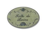 Stupell Industries WRP 245 Salle de Bains Crackled Oval Wall Plaque