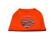 Mirage Pet Products 52 87 MDOR Zebra Heart Rhinestone Dog Shirt Orange Med 12