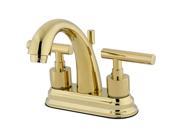 Kingston Brass KS8612CML Two Handle 4 in. Centerset Lavatory Faucet with Brass Pop up