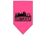 Mirage Pet Products 66 77 LGBPK Amsterdam Skyline Screen Print Bandana Bright Pink Large