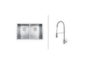 Ruvati RVC2336 Stainless Steel Kitchen Sink and Chrome Faucet Set