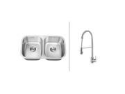 Ruvati RVC2526 Stainless Steel Kitchen Sink and Chrome Faucet Set