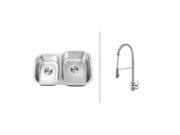 Ruvati RVC2516 Stainless Steel Kitchen Sink and Chrome Faucet Set