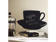 Wallies Wallcoverings 16023 Peel Stick Cup Saucer Chalkboard Accent