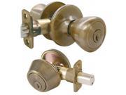 Ultra Antique Brass Single Cylinder Deadbolt Entry Combo Lockset 44061