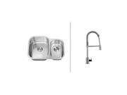 Ruvati RVC2501 Stainless Steel Kitchen Sink and Chrome Faucet Set