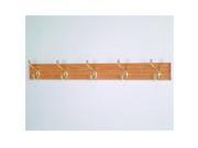 Wooden Mallet Rail Coat Flared Top Wall Display Storage 5 Hook Coat Rack Light Oak